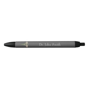 Chrome Holographic 3D Medical Caduceus Zwarte Inkt Pen