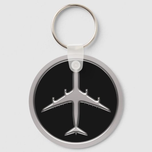 Chrome Jet Airplane Sleutelhanger (Voorkant)