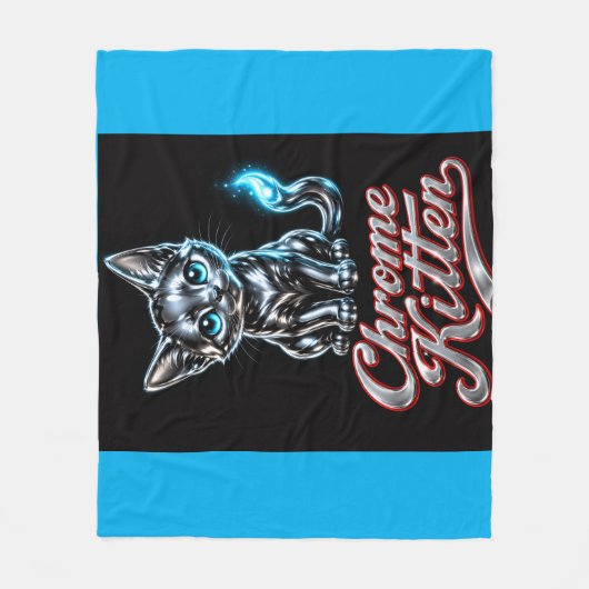 Chrome Kitten Fleece Dekbed Deken (Voorkant)