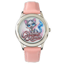 Chrome Kitten stijl diva meisjes horloge