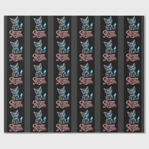 Chrome Kitten Zwart Inpakpapier