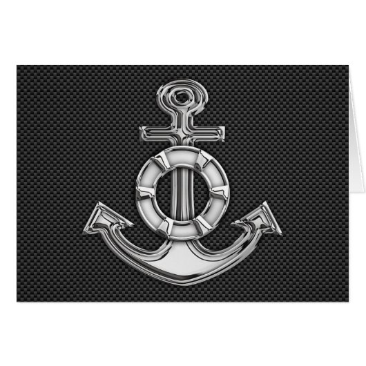 Chrome Lifesaver Anchor op koolstofvezel (Voorkant Horizontaal)