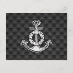 Chrome Lifesaver Anchor op koolstofvezel Briefkaart