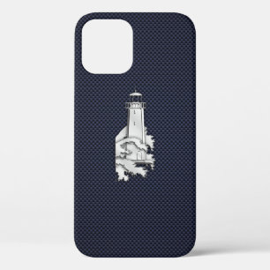 Chrome Lighthouse op Carbonvezelprint iPhone 12 Pro Hoesje