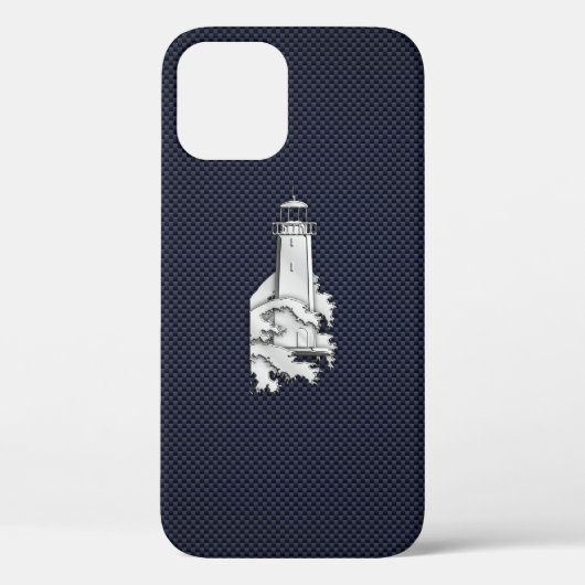 Chrome Lighthouse op Carbonvezelprint Case-Mate iPhone Case (Achterkant)