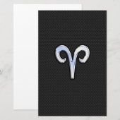 Chrome like Aries Zodiac Sign Briefpapier (Voorkant / Achterkant)