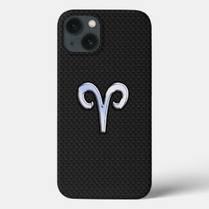Chrome like Aries Zodiac Sign iPhone 13 Hoesje