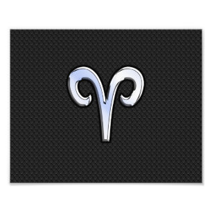 Chrome like Aries Zodiac Sign Foto Afdruk