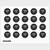 Chrome like Aries Zodiac Sign Ronde Sticker (Vel)