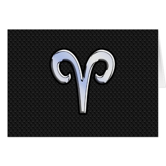 Chrome Like Aries Zodiac Symbol (Voorkant Horizontaal)