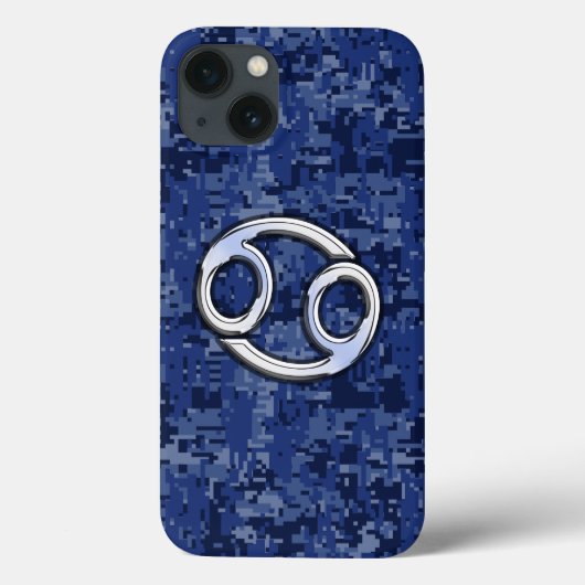 Chrome like Cancer Sign op Blue Digital Camo Case-Mate iPhone Case (Achterkant)