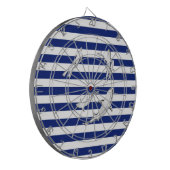 Chrome Like Diver and Sharks on Nautical Stripes Dartbord (Voorkant Links)