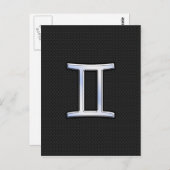Chrome like Gemini Zodiac Sign Briefkaart (Voorkant / Achterkant)