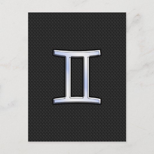 Chrome like Gemini Zodiac Sign Briefkaart (Voorkant)