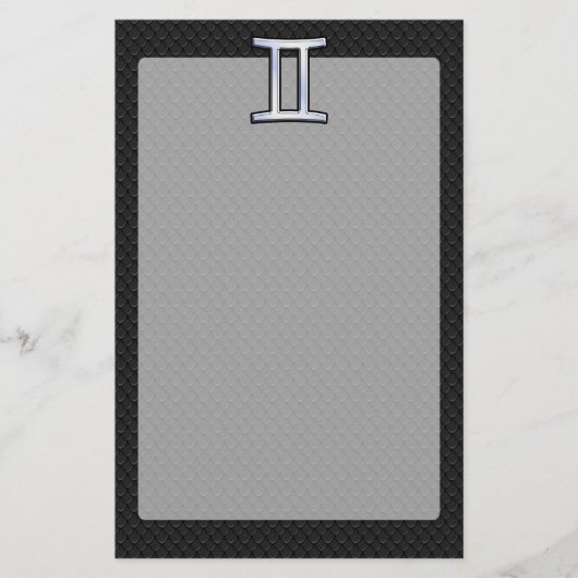 Chrome like Gemini Zodiac Sign Briefpapier (Voorkant)