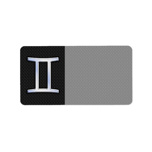 Chrome like Gemini Zodiac Sign Etiket (Voorkant)
