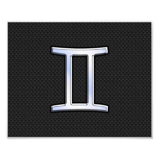 Chrome like Gemini Zodiac Sign Foto Afdruk (Voorkant)