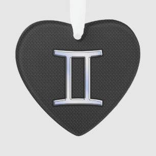 Chrome like Gemini Zodiac Sign Ornament