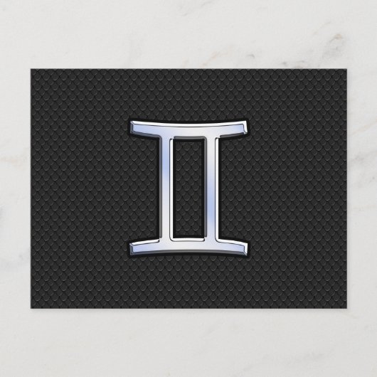 Chrome like Gemini Zodiac Symbol Briefkaart (Voorkant)