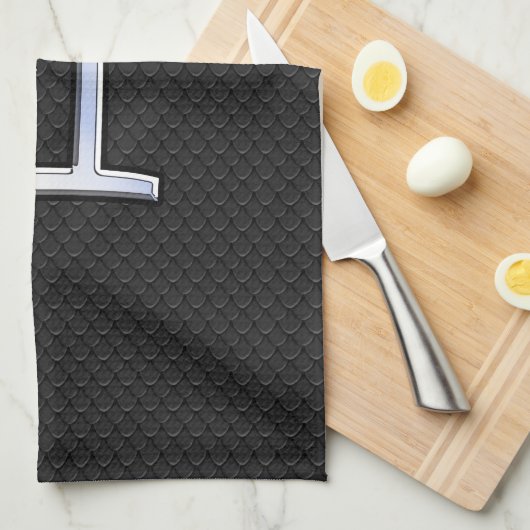 Chrome like Gemini Zodiac Symbol Theedoek (Quarter Fold)