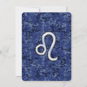 Chrome like Leo Sign on Navy Blue Digital Camo (Voorkant)