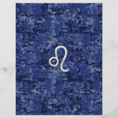 Chrome like Leo Sign on Navy Blue Digital Camo (Voorkant)