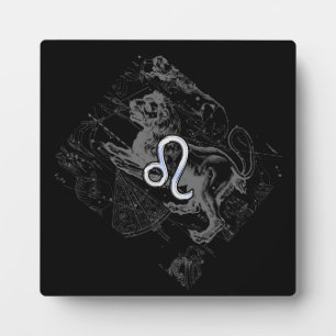 Chrome like Leo Zodiac Constellation Map Hevelius Fotoplaat