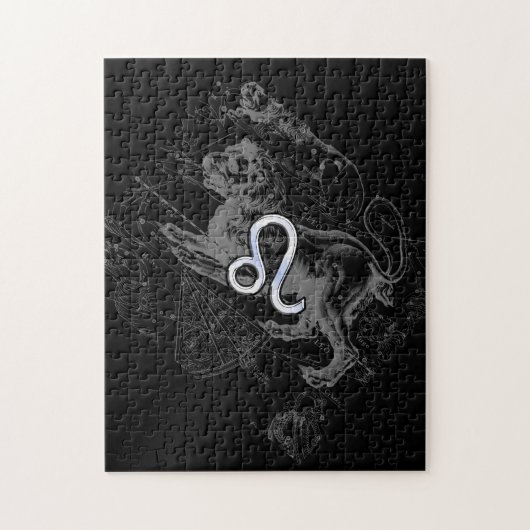 Chrome like Leo Zodiac Constellation Map Hevelius Legpuzzel (Verticaal)