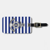 Chrome like Lifesaver on Nautical Stripes Bagagelabel (Voorkant horizontaal)
