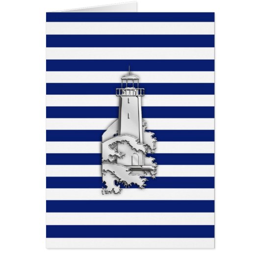 Chrome like Lighthouse on Nautical Stripes (Voorkant)