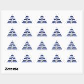 Chrome like Lighthouse on Nautical Stripes Driehoek Sticker (Vel)