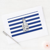 Chrome like Lighthouse on Nautical Stripes Rechthoekige Sticker (Envelop)