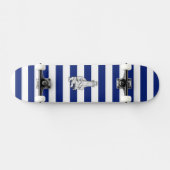 Chrome like Lighthouse on Nautical Stripes Skateboard (Horizontaal)
