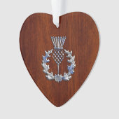 Chrome like Mahogany Wood Grain Scottish Thistle Ornament (voorkant)