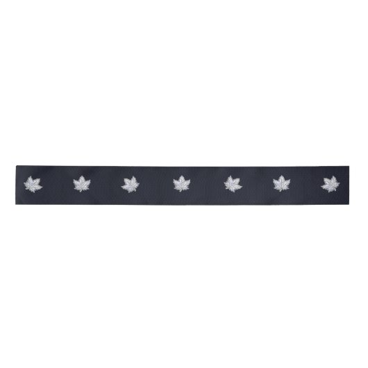 Chrome Like Maple Leaf on racy Carbon Fiber Print Lint (Voorkant)