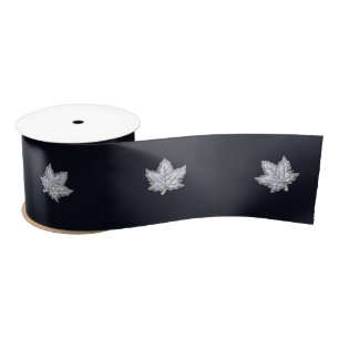 Chrome Like Maple Leaf on racy Carbon Fiber Print Lint