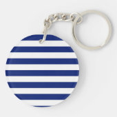 Chrome Like Pirate on Navy Stripes Sleutelhanger (Achterkant)
