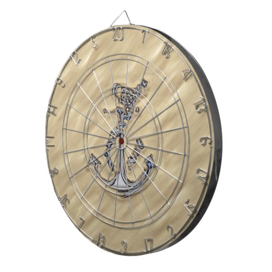 Chrome like Rope Anchor in the Sand Dartbord (Voorkant Rechts)