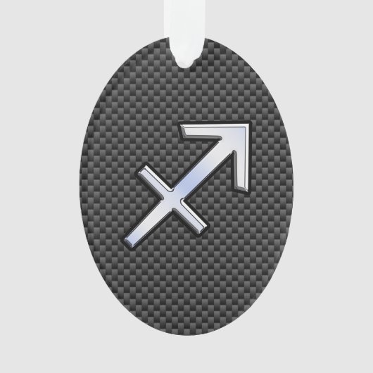 Chrome Like Sagittarius Sign Carbon Fiber Print (devant)