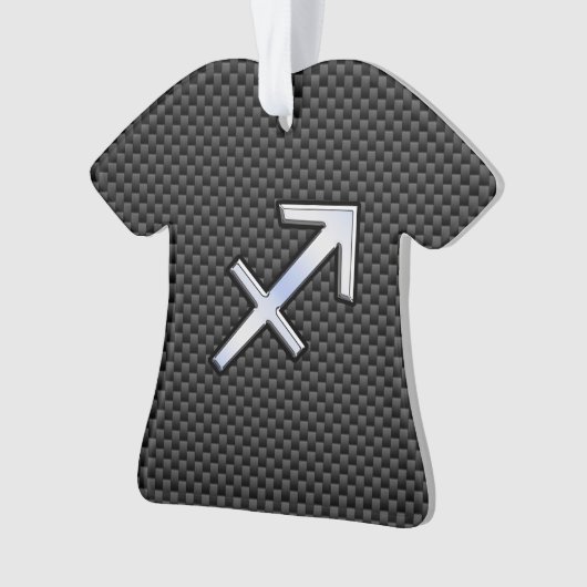 Chrome Like Sagittarius Sign Carbon Fiber Print (devant)