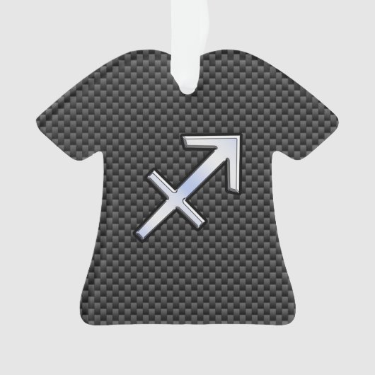 Chrome Like Sagittarius Sign Carbon Fiber Print (devant)