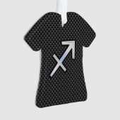 Chrome Like Sagittarius Sign Carbon Fiber Print (devant)