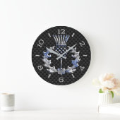 Chrome like Scottish Thistle Black Dial on a Grote Klok (Huis)