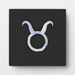 Chrome like Taurus Zodiac Sign on Black Snake Skin Fotoplaat