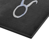 Chrome like Taurus Zodiac Sign on Black Snake Skin Snijplank (Hoek)