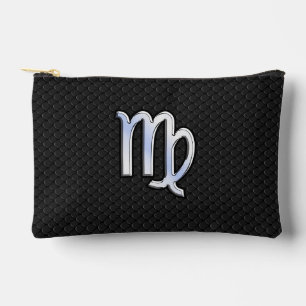 Chrome like Virgo Zodiab Sign on Black slang skin Etui