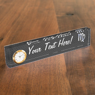 Chrome like Virgo Zodiab Sign on Black slang skin Naambordje