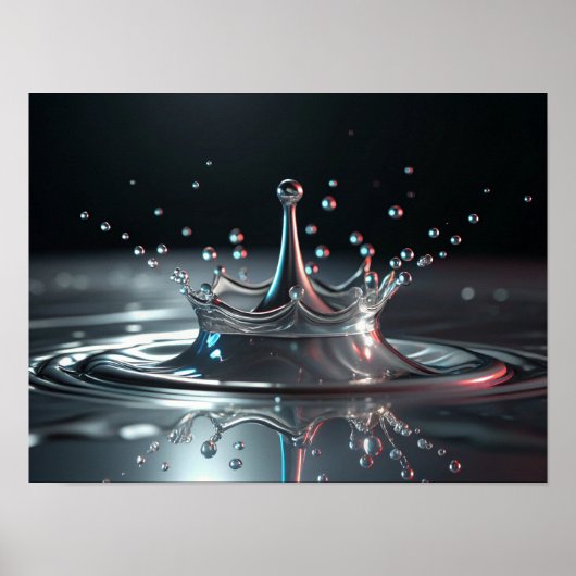 Chrome Liquid Splash Poster (Voorkant)