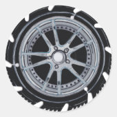 Chrome Mag Wheel Ronde Sticker (Voorkant)