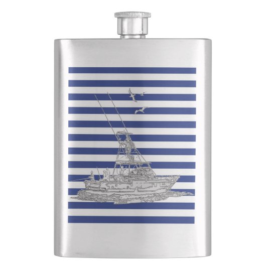 Chrome Mermaid on Navy Stripes Print Flacon (Voorkant)